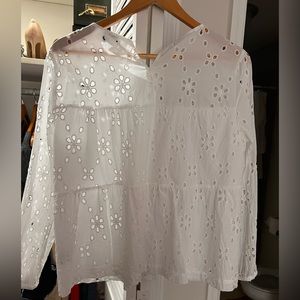 J Crew eyelet white top